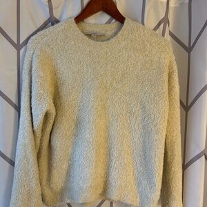 LOFT Cream Gold Shimmer Knit Pullover